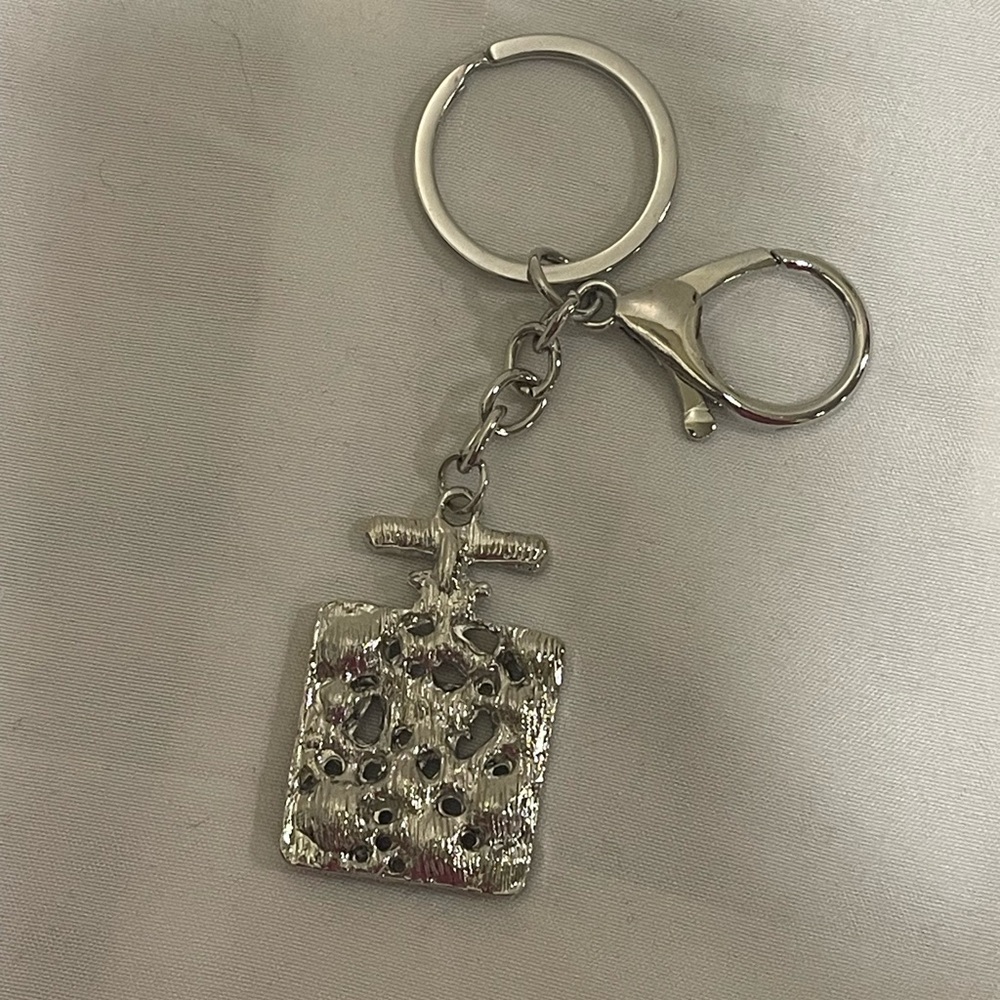 Rhinestone Multicolor Perfume Bottle Keychain /purse Charm - Picture 2 of 2
